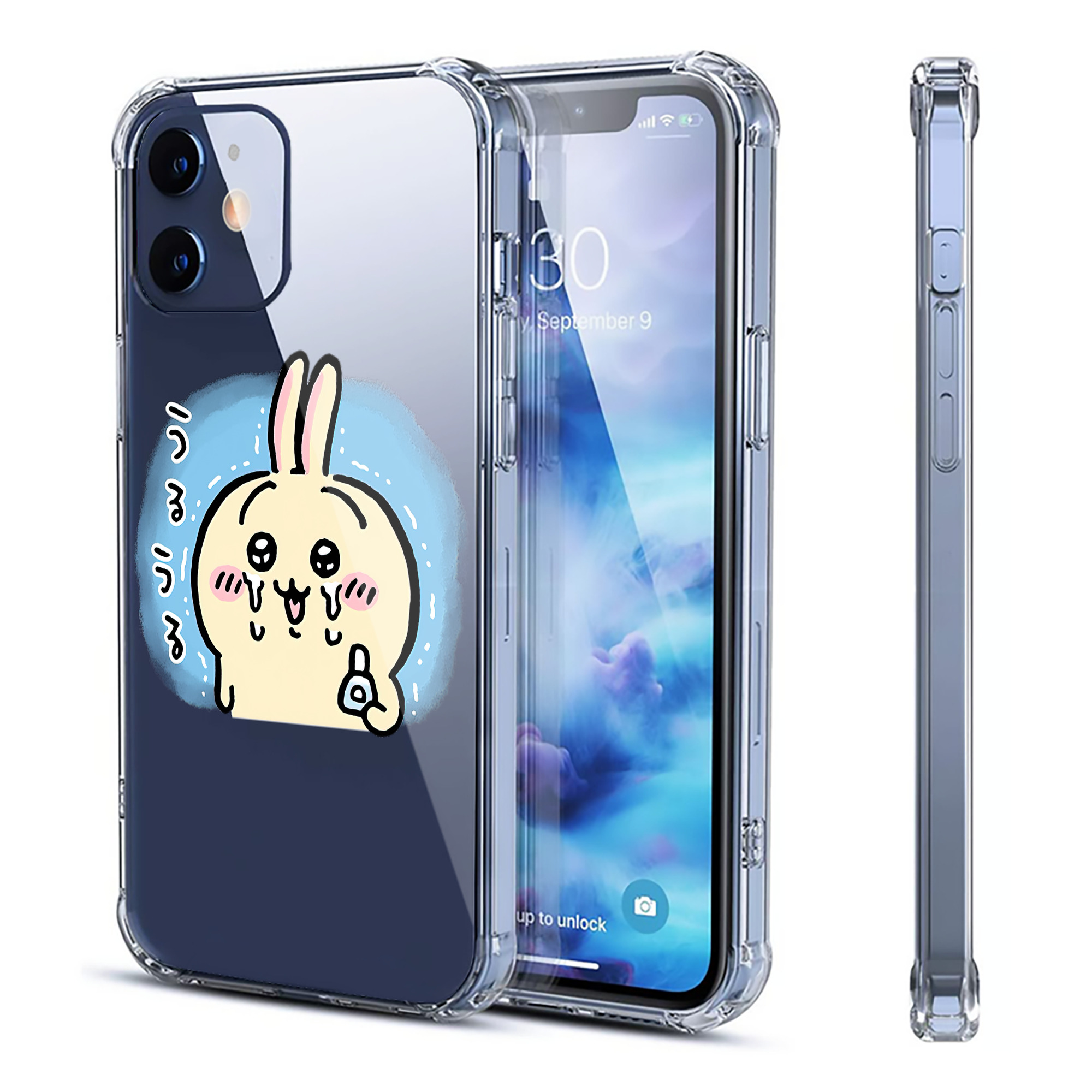 （画像用） ちいかわ うさぎ Chii-kawa usagi 【iPhone 12シリーズ対応】透明スマホケース（クリアソフトケース）